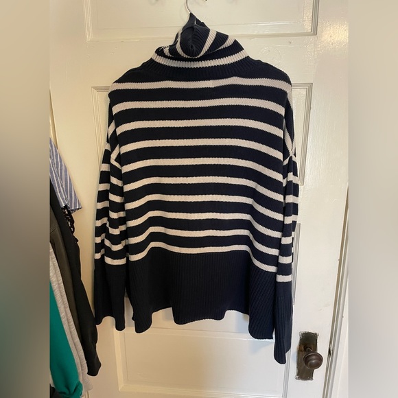 Gap Navy Striped Turtleneck Sweater - Picture 8 of 9